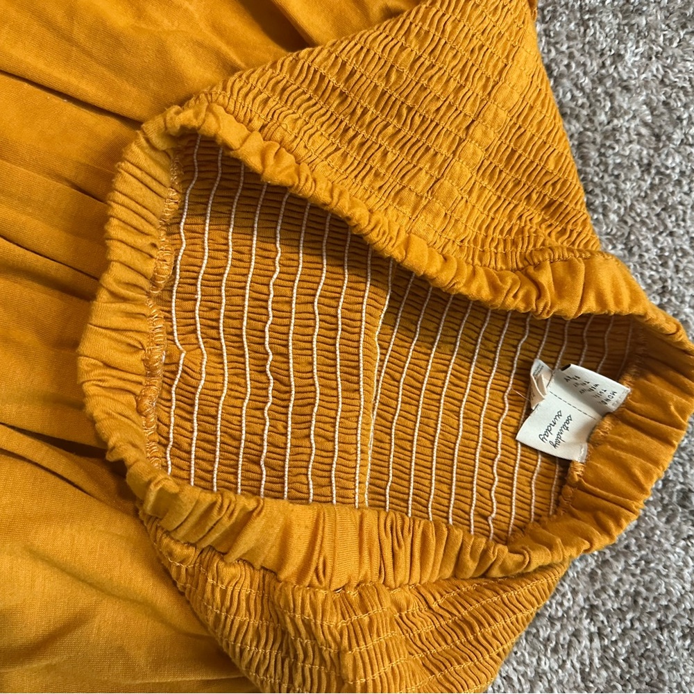 Anthropologie Saturday Sunday Women’s Mustard/Gold Ruffled Mini Skirt Size Small - Picture 6 of 8